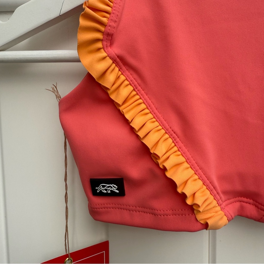 NWT Tiger Friday Dancewear Faye Reversible Crop Top Size Various Color Papaya - Picture 4 of 12
